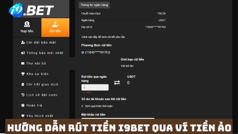 Hướng dẫn thực hiện rút tiền qua ví tiền ảo USDT 